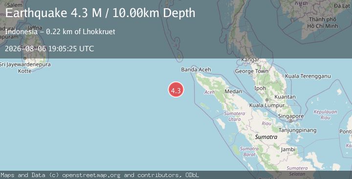 Map of Off West Coast of Northern Sumatra
