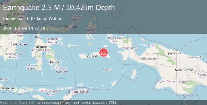 Map of Seram, Indonesia
