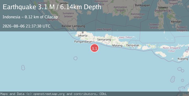 Map of Java, Indonesia