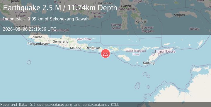 Map of Sumbawa Region, Indonesia