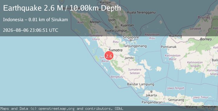 Map of Southern Sumatra, Indonesia