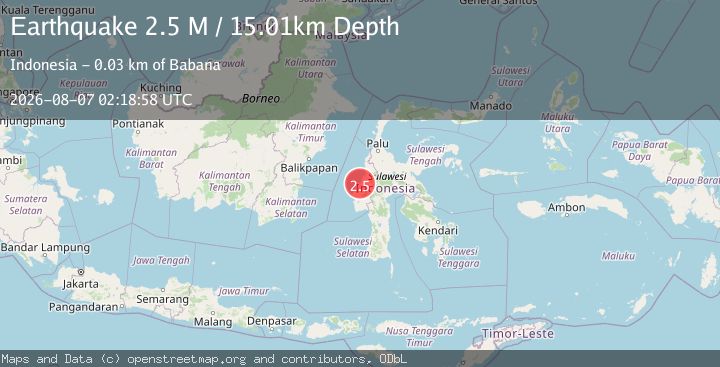 Map of Sulawesi, Indonesia