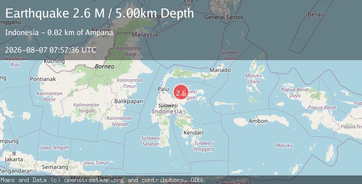 Map of Minahassa Peninsula, Sulawesi
