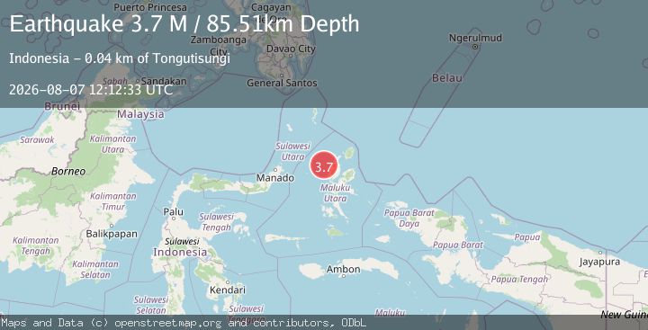 Map of Halmahera, Indonesia