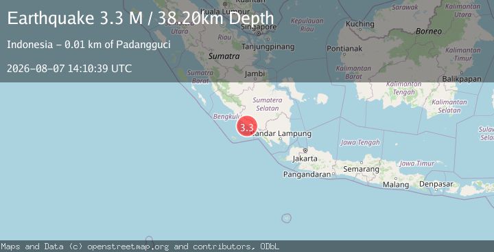 Map of Southern Sumatra, Indonesia