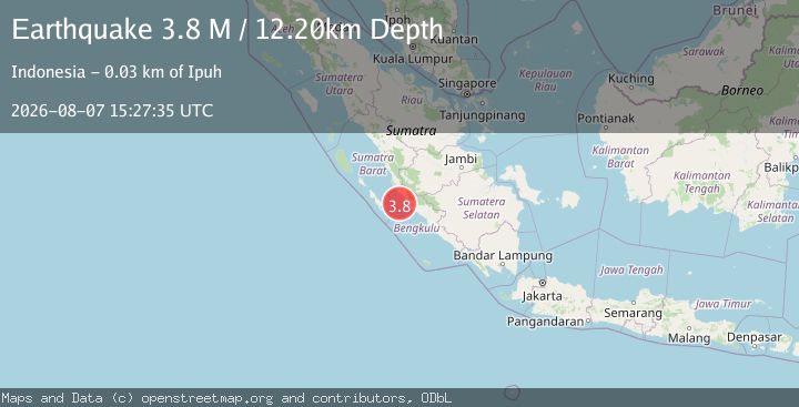 Map of Southern Sumatra, Indonesia
