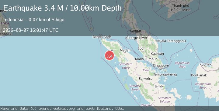 Map of Northern Sumatra, Indonesia