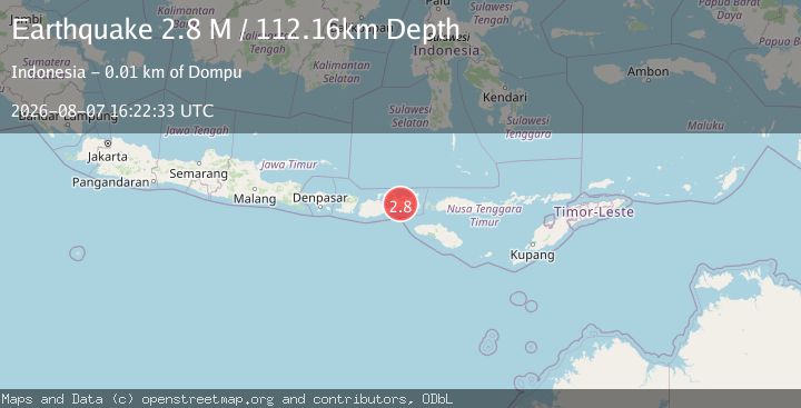 Map of Sumbawa Region, Indonesia
