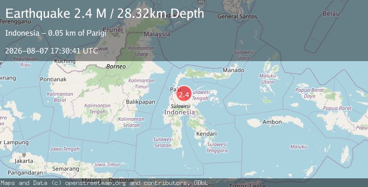 Map of Minahassa Peninsula, Sulawesi