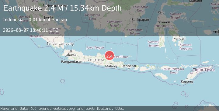 Map of Java, Indonesia