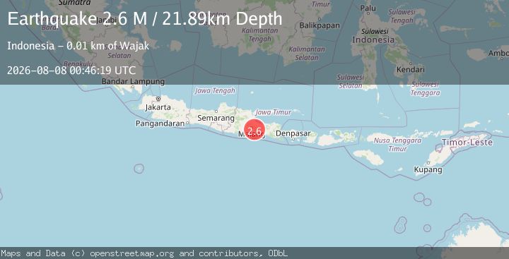 Map of Java, Indonesia