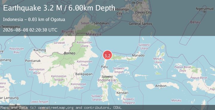 Map of Minahassa Peninsula, Sulawesi