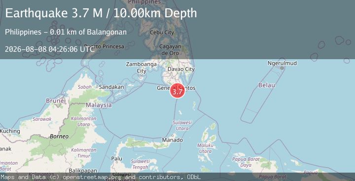 Map of Mindanao, Philippines