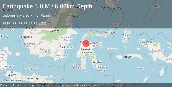 Map of Minahassa Peninsula, Sulawesi
