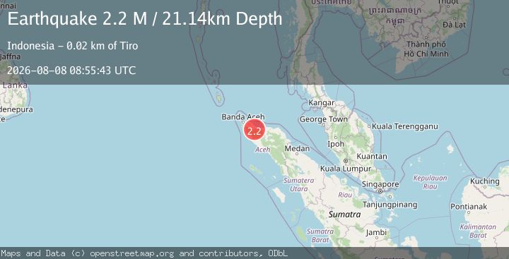 Map of Northern Sumatra, Indonesia