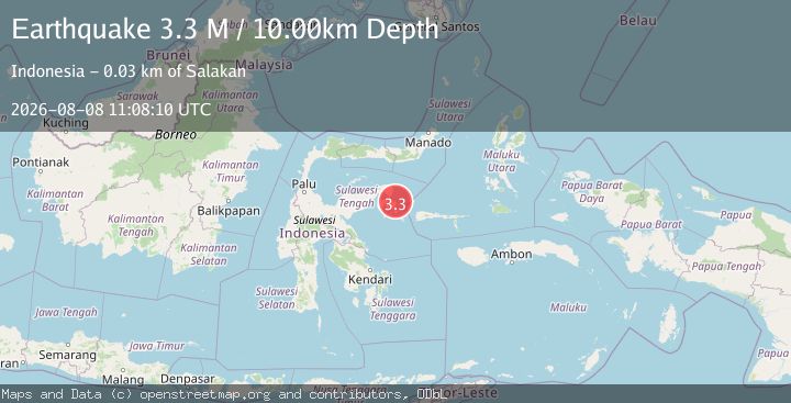 Map of Sulawesi, Indonesia