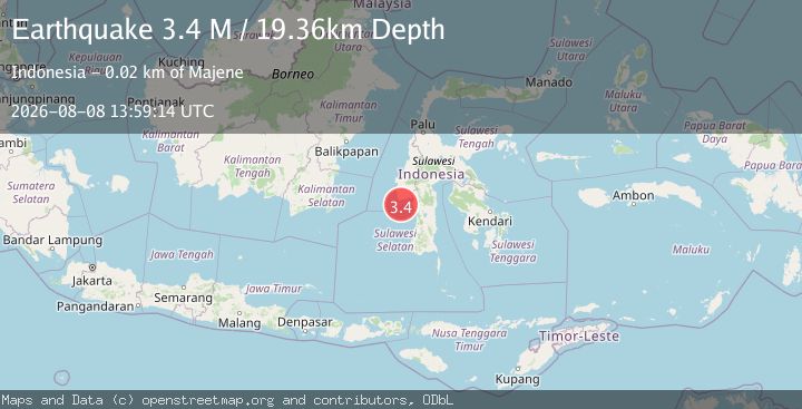 Map of Sulawesi, Indonesia