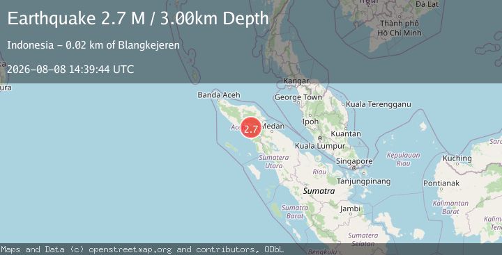 Map of Northern Sumatra, Indonesia