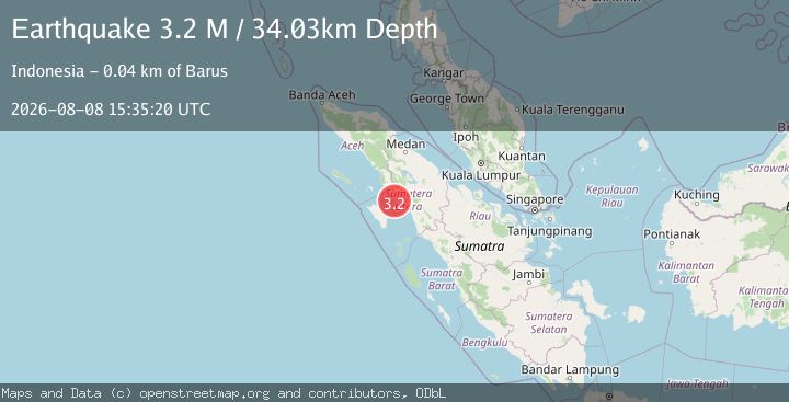 Map of Northern Sumatra, Indonesia