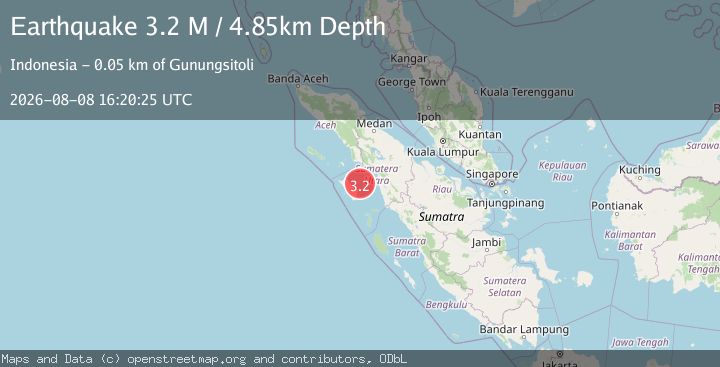 Map of Northern Sumatra, Indonesia
