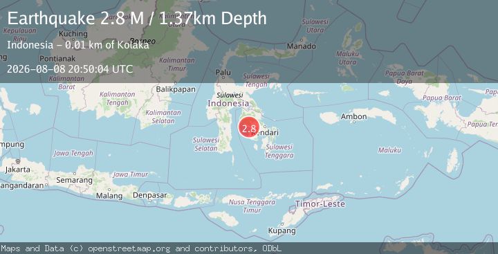 Map of Sulawesi, Indonesia