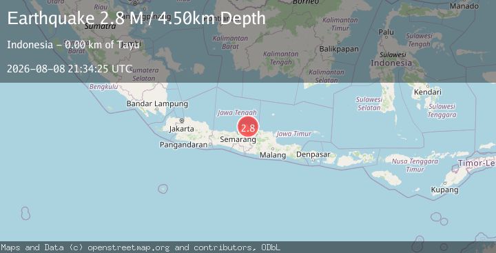 Map of Java, Indonesia