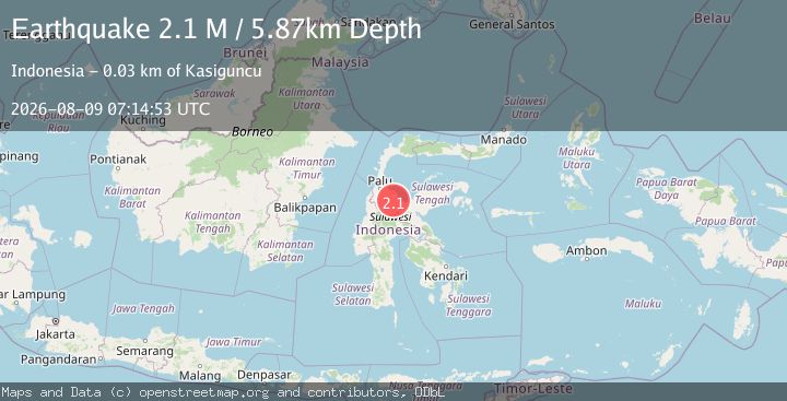 Map of Sulawesi, Indonesia