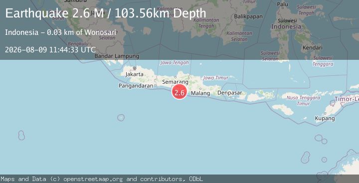 Map of Java, Indonesia