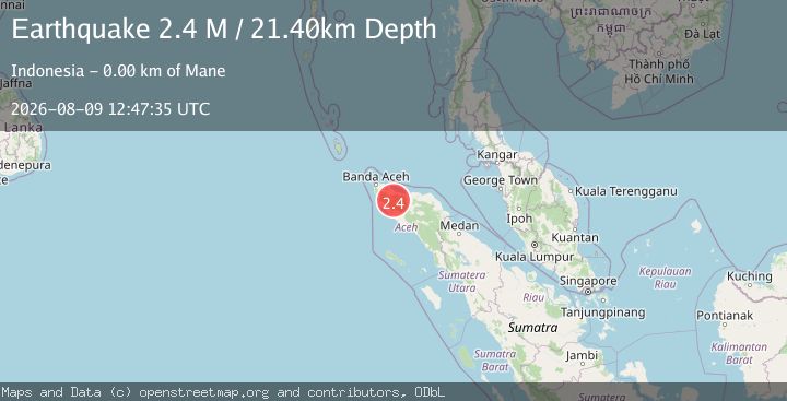 Map of Northern Sumatra, Indonesia