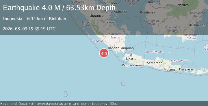 Map of Southern Sumatra, Indonesia