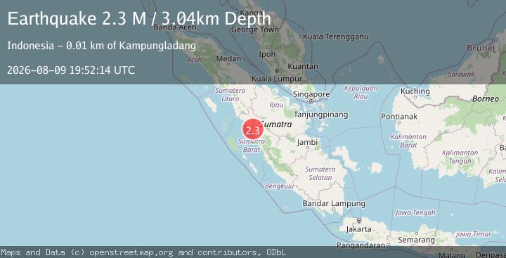 Map of Southern Sumatra, Indonesia