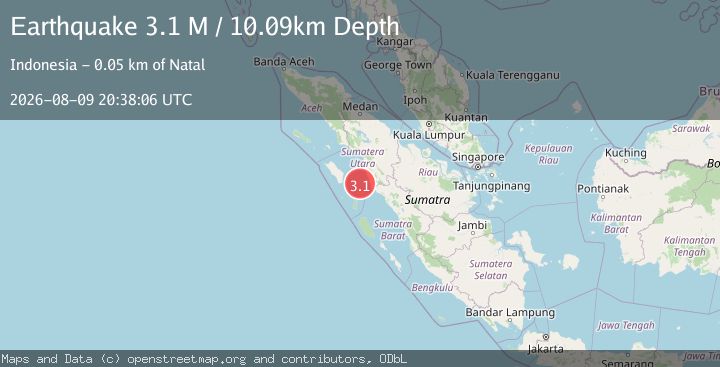 Map of Northern Sumatra, Indonesia