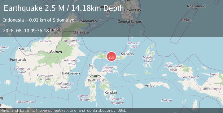Map of Minahassa Peninsula, Sulawesi
