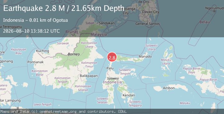 Map of Minahassa Peninsula, Sulawesi