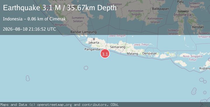 Map of Java, Indonesia