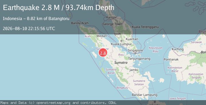 Map of Northern Sumatra, Indonesia