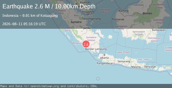 Map of Southern Sumatra, Indonesia