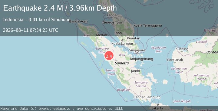 Map of Northern Sumatra, Indonesia