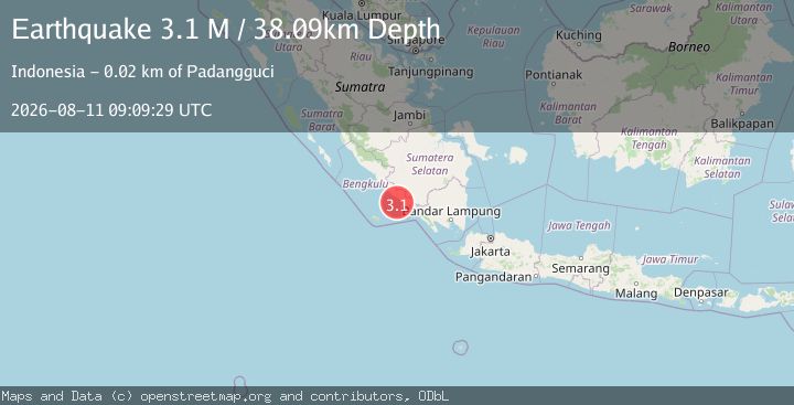 Map of Southern Sumatra, Indonesia
