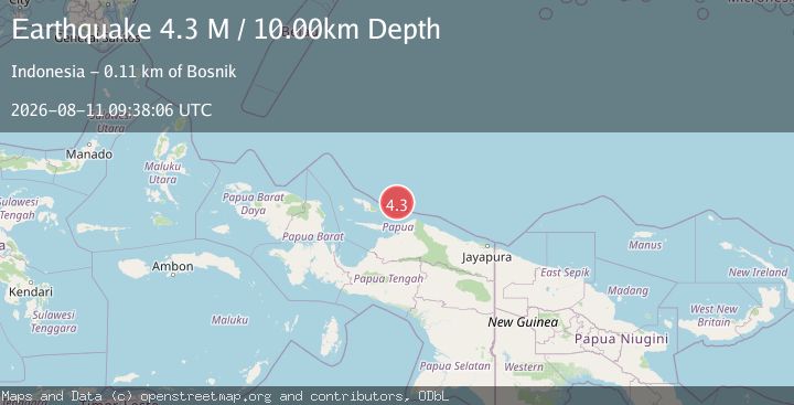 Map of West Papua Region, Indonesia