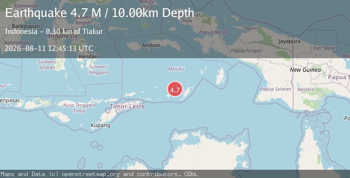 Map of Tanimbar Islands Region, Indonesia