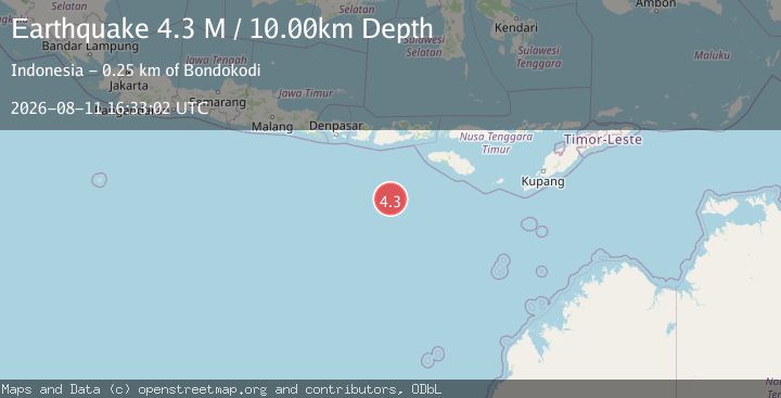 Map of South of Sumbawa, Indonesia