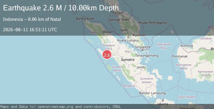 Map of Northern Sumatra, Indonesia