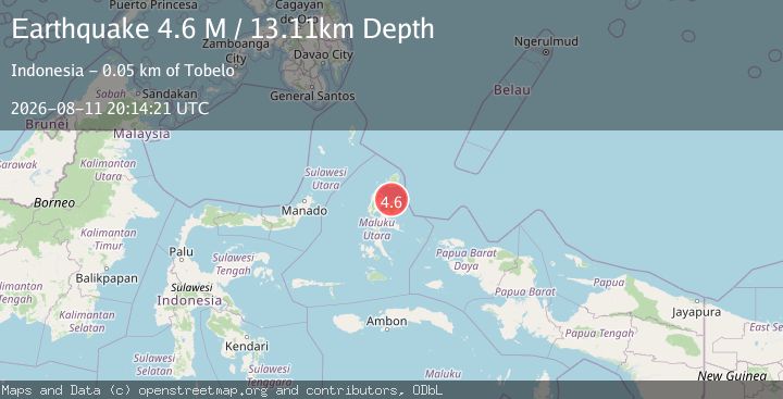 Map of Halmahera, Indonesia