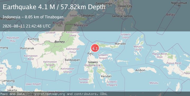 Map of Minahassa Peninsula, Sulawesi