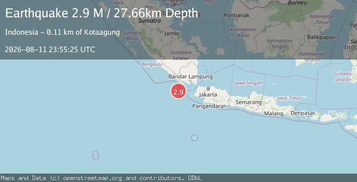 Map of Sunda Strait, Indonesia