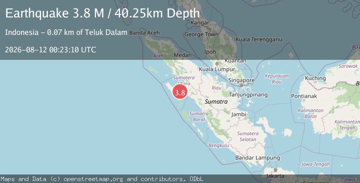 Map of Northern Sumatra, Indonesia