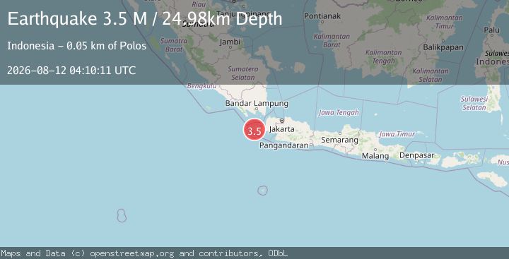 Map of Sunda Strait, Indonesia