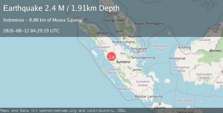 Map of Northern Sumatra, Indonesia