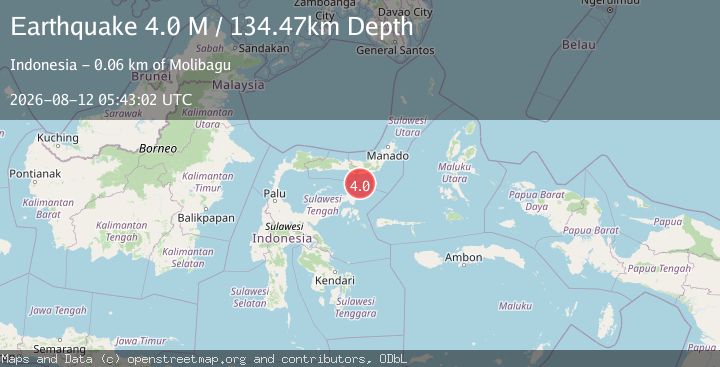 Map of Minahassa Peninsula, Sulawesi